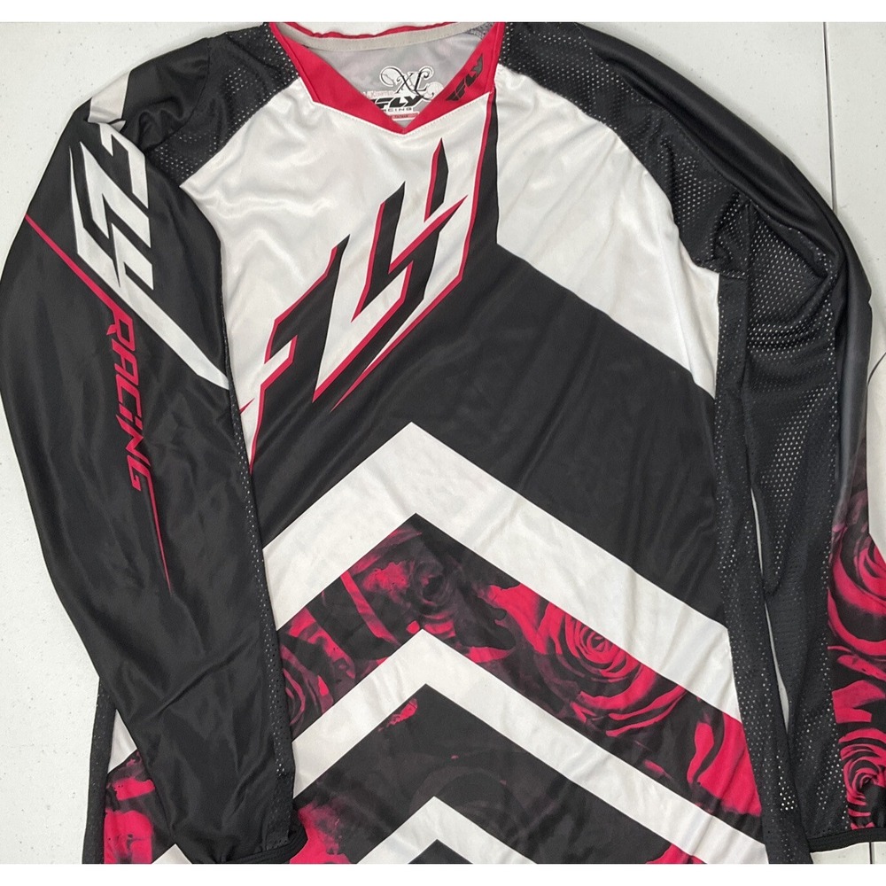 Fly Racing Motocross Jersey Womens XL Floral Print Long Sleeve Offroad Shirt Top